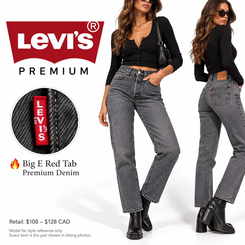 Levi's Wedgie Straight Jeans Gray Waist 29